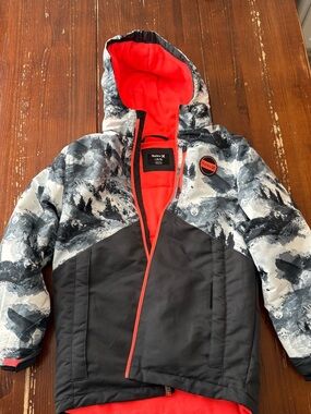 Hurley Bright Orange Fleece Hoodie with Black Label